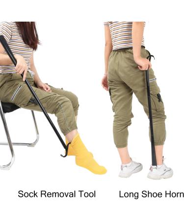 Long Dressing Stick with Shoe Horn & Sock Removal Tool - Adjustable Extended Aid for Shoes, Socks, Shirts, Pants - Buy Online on GoSupps.com