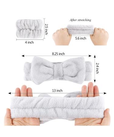 6 Pcs Spa Headband and Wristband Set - Microfiber Skincare Headbands for Face Washing and Makeup - Black+Gray - Buy Online on GoSupps.com