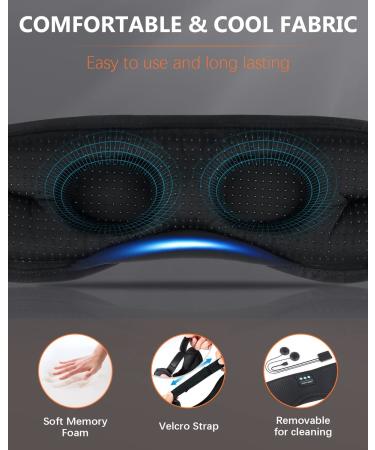 Bluetooth 5.2 Sleep Headphones with White Noise & 3D Breathable Eye Mask - Timer & Wireless, Perfect for Side Sleepers, Travel, Meditation - Cool Gadgets for Men and Women - Buy Online on GoSupps.com