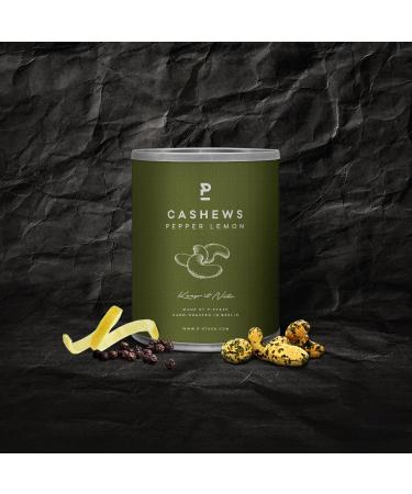 P-stash cashew pepper lemon mini 4 x 55g i cashewkerne roasted i vegan i nuts with love hand-roasted & refined I delicious premium nibbles