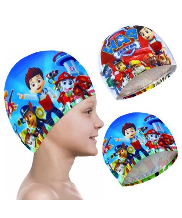 Bath cap children 2 pack swimming cap children floating cap children waterproof swimming hat for 3-8 years of young girls multicolor-3