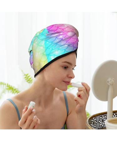Hair Towel Wrap - Quick Drying Towel Turban with Button | Fish Scale Design for Effortless Hair Care - Buy Online on GoSupps.com
