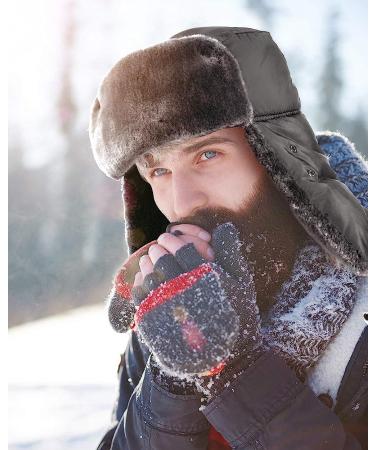 Men's and Women's Windproof Trapper Hat with Ear Flaps - Black - Buy Online on GoSupps.com