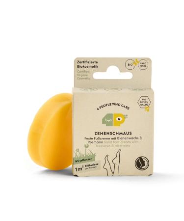 Fixed organic foot cream with beeswax and shea butter - "toe feast" by 4peoplewhocare - KO foot care cream with fragrance of fresh rosemary and eucalyptus (classic 40g refill))
