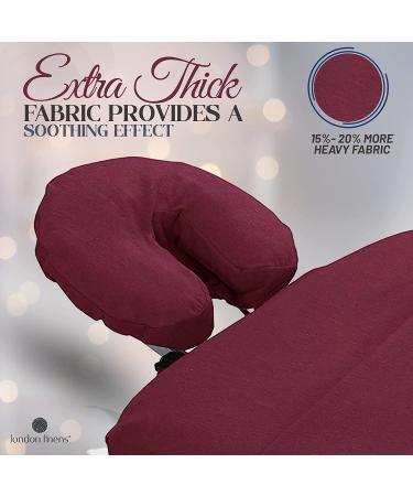 London Linens Premium 100% Cotton Flannel Massage Face Cradle Cover - Extra Thick, 4 Burgundy Pieces - Buy Online on GoSupps.com