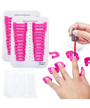 Plastic Nail Polish Protectors for Fingers (10 Sizes, 52 Pieces)