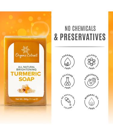 Turmeric Soap Bar - 7.05fl oz | Skin Brightening Deep Moisturizing & Acne Reducing - Ideal for Healthy Skin - Buy Online on GoSupps.com