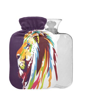 Animals lion color hot water bottle with cover 1L small hot water bag for pain relief hot and cold compress BAP-free
