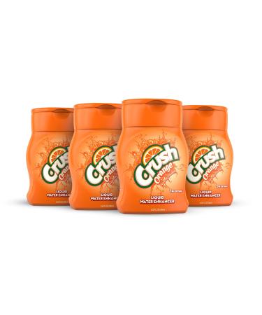 Crush, Orange, Liquid Water Enhancer  New, Better Taste! (4 Bottles, Makes 96 Flavored Water Drinks)  Sugar Free, Zero Calorie Orange 1.62 Fl Oz (Pack of 4)