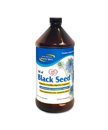 NORTH AMERICAN HERB & SPICE Black Seed Oil - 32 fl. oz. - Cardiovascular, Digestive & Immune Support - Non-GMO - 192 Servings 32 Ounce