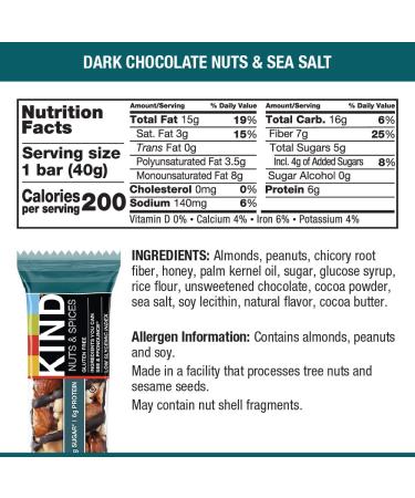 Kind Dark Chocolate Nuts and Sea Salt Bar - 1.4oz | Healthy Snack Option - Buy Online on GoSupps.com