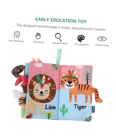 Toyvian 2-in-1 Tailing Towel Baby Book - Soft 3D Animal Knowledge & Early Education Crackling Book for Babies | Ideal for Prams - Buy Online on GoSupps.com