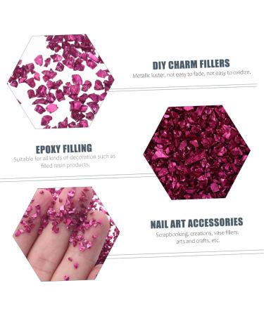 Anneome 1 Glass Chip Nail Art Charms Glass Charms Filling Nail Glass Epoxy Fillers DIY Charm Fillers Nail Art Stone Manicure Charm DIY Epoxy Filling Shiny Nail Stickers 0.5X0.3cm Rosy - Buy Online on GoSupps.com