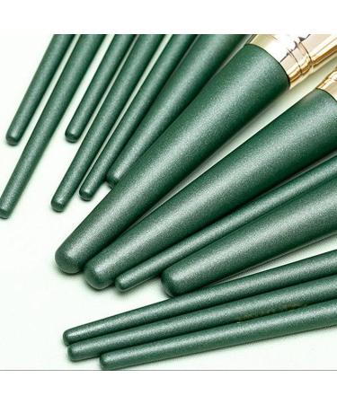 14pc Green Makeup Blusher Brush Set Soft Synthetic Fibre for Eyeshadow & Blush Ergonomic Handle Fine Craftsmanship Convenient Portability - Buy Online on GoSupps.com