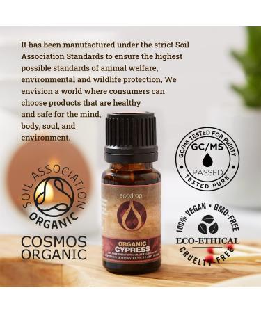 Ecodrop Pure Cypress Essential Oil 10ml - 100% Natural Therapeutic Grade Italian Cupressus Sempervirens Oil | Organic Aromatherapy Diffuser & Massage Oil for Emotional Well-Being & Skin Health - Buy Online on GoSupps.com