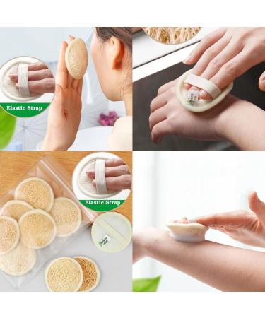 Natural Loofah Face Scrubber - Exfoliating Facial Cleaning Puff with Elastic Strap for Deep Cleansing & Massaging - Buy Online on GoSupps.com