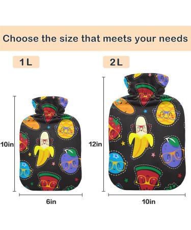 Naanle Funny Cartoon Fruits 1L Hot Water Bottle - Transparent Warm Steadl for Pain Relief & Cold Therapy - Ideal for Bed Hands & Feet - Buy Online on GoSupps.com