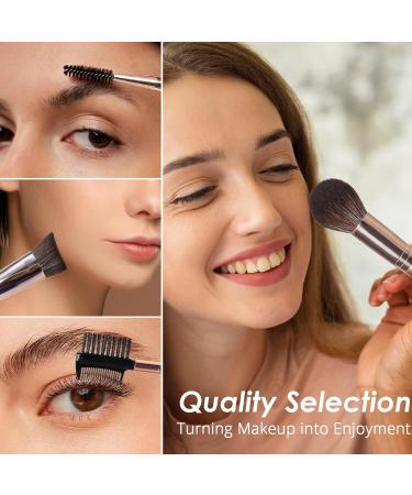 Beakey 12-Part Professional Makeup Brush Set High-Quality Synthetic Brushes for Foundation Rouge Powder & Eyeshadow | Rose Gold | International Shipping - Buy Online on GoSupps.com