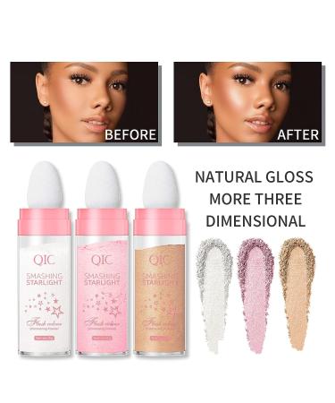 AZLESLOG 3 Colors Fairy Highlighter Powder Stick Set - Shimmer Glitter Powder for Hair, Face & Body Glow - Buy Online on GoSupps.com