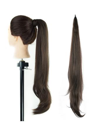 IMISSU Hair Extension Ponytail Flexible Hair Ponytails Hairpieces Synthetic Wig (Brown)
