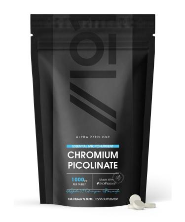 Chromium Picolinate 1000mcg with BioPerine - Blood Sugar + Metabolism Support 6 Months Supply - 180 Vegan Tablets - Buy Online on GoSupps.com