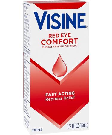 Visine Red Eye Comfort - Fast Redness Relief Eye Drops | Tetrahydrozoline HCl | 0.5 fl. oz (Pack of 2) | International Shipping - Buy Online on GoSupps.com
