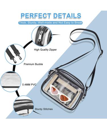 Busiuw Clear Crossbody Stadium Bag 12x12x6 - Women's Stadium Approved Purse with Adjustable Strap for Concerts & Events - Buy Online on GoSupps.com