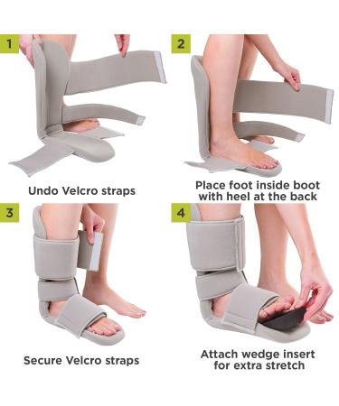 BraceAbility Padded 90 Degree Plantar Fasciitis Boot - Soft Night Splint for Foot & Ankle Support | Medium Grey - Buy Online on GoSupps.com