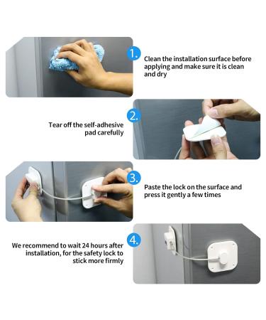 Yosemy Child Lock Cabinet & Refrigerator Lock - Digital Password No Drilling 2-Pack for Drawers & Cupboards (White) - Buy Online on GoSupps.com
