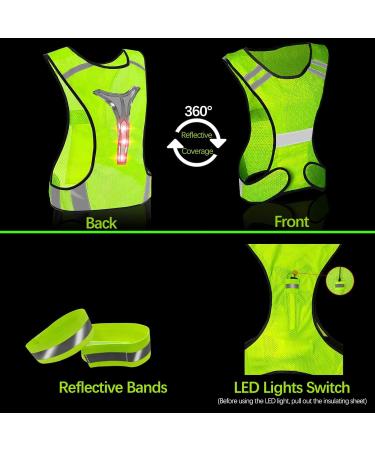 Ninefo Reflector Safety Vest for Jogging & Biking | Adjustable Light-Up Warning Vest with 2 Reflecting Tapes - Buy Online on GoSupps.com