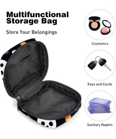 Halloween Skull Black Sanitary Napkin Storage Bag - Portable Period Bag for Women and Teen Girls - Multi-colored - 1Pcs - Buy Online on GoSupps.com