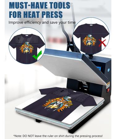 Vinyl Alignment Tshirt Ruler Guide with Soft Tape Measure - Center Designs with Precision for Cricut, Heat Press, HTV - Sewing Supplies and Crafting Tools - Transparent PVC - Professional Alignment Tool - Buy Online on GoSupps.com