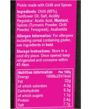 Laila Kathiawadi Chilli Pickle 12x250g - Buy Online on GoSupps.com