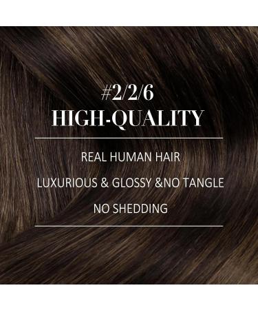 Youngsee Clip-In Ombre Real Hair Extensions - Dark Brown to Middle Brown 35cm 120g (7PCs) - Thick Remy Hair for Women - Buy Online on GoSupps.com