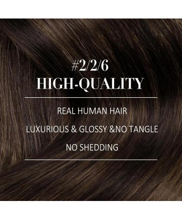 Buy Youngsee Real Hair Extensions - Brown Ombre Clip-ins 45cm 120g - Smooth Balayage #2/2/6 - 7PC Set - Buy Online on GoSupps.com