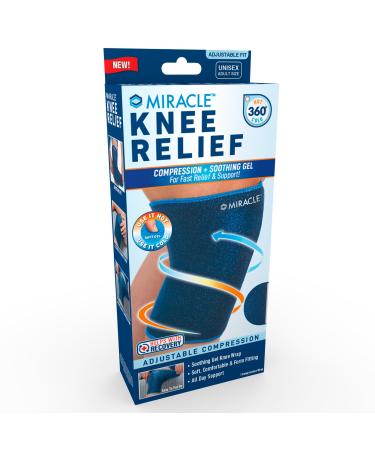 Miracle Knee Relief Gel-Infused Compression Wrap for 360-Degree Knee Support for Women & Men Comfortable & Form Fitting Knee Wrap with Ultra-Soothing Cooling Gel Designed for Cold & Hot Relief