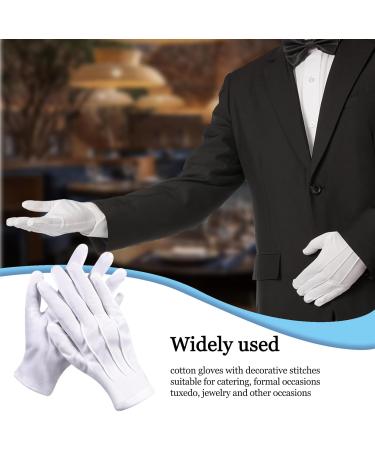 Omjmyy White Gloves - 6 Pairs of Sweatproof Nylon Gloves for Women & Men | Perfect for Skin Care Evening Wear Cosplay & Jewelry Inspection - Buy Online on GoSupps.com