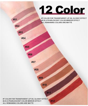 CHAKAE 12Pcs Liquid Lipsticks Waterproof Matte Moisturizing Lipsticks for Travel Daily Party - Buy Online on GoSupps.com