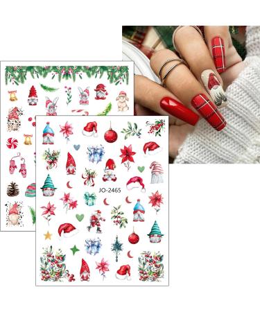 JMEOWIO 12 Sheets Christmas Nail Art Stickers Decals Self-Adhesive Snowflake Winter Holiday Cute Santa Rabbit Nail Supplies Nail Art Design Decoration Accessories - Buy Online on GoSupps.com