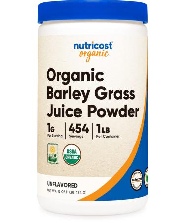 Nutricost Organic Barley Grass Juice Powder 1 LB (16oz) - Certified USDA Organic