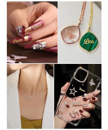 108Pcs Zodiac Word Message Nail Charms Set - Halloween Rhinestones for Jewelry Making - Buy Online on GoSupps.com