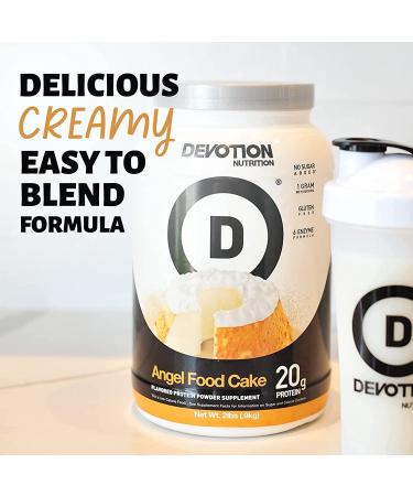 Devotion Nutrition Angel Food Cake Protein Powder Blend - Gluten Free, Keto Friendly, No Added Sugars - 20g Protein, 2g MCTs - 2lb Tub - Buy Online on GoSupps.com