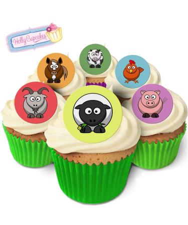 24 Fabulous Edible Wafer Cake Toppers: Farm Animals - Buy Online on GoSupps.com