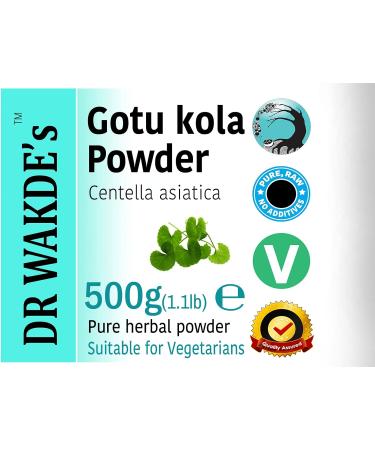 Dr. Wakde's Gotu Kola Powder (Mandukparni) - 500g (1.1lb) | Pure Raw Ayurvedic Herb | Vegan | Same Day Dispatch - Buy Online on GoSupps.com