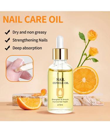 Nail Cuticle Oil 15ml Organic Vitamin E & B Jojoba Oil for Nails Moisturizing & Repairing Dry Rough Cuticles Nail Care with Dropper Design Orange-Scented Formula - Buy Online on GoSupps.com