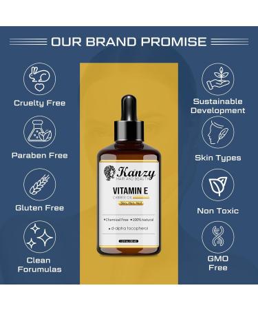 Buy Kanzy Organic Vitamin E Oil Drops 30ml - 100% Natural Anti-Aging & Anti-Wrinkle Solution for Face Nails & Hair - Buy Online on GoSupps.com