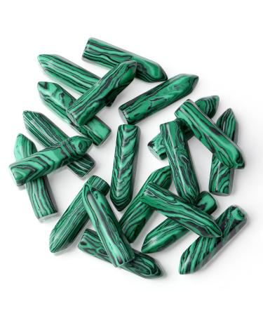 MAIBAOTA Malachite Healing Crystals Gifts Wands Hexagonal Pointed Gemstones Set Bulk for Women Beginner Chakra Stones Nature Reiki Spiritual Energy Balancing Protection Crystal 10pcs