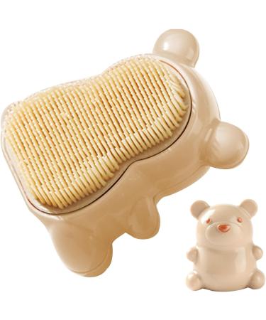 Bear Finger Nail Brush | Cute Bear Hand Fingernail Brush Cleaner | Easy To Grip Bear Finger Nail Brush With Soft Bristles Gently Cleans Kid's Nails Beige - Buy Online on GoSupps.com