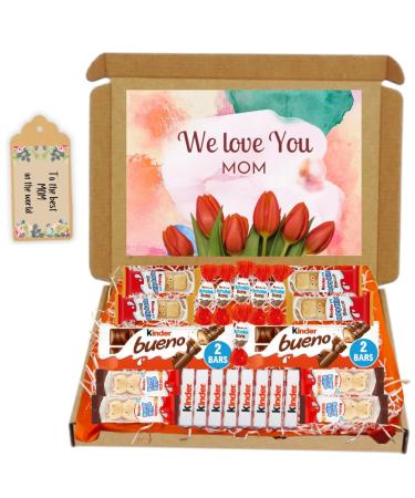 Kinder Chocolates hamper gift box for mom for all occasions in unique presentation - Birthday/Get Well/Mother's Day/Anniversary/Easter/Everyday gift (For Mom)