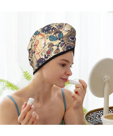 Hair Towel Wrap - Quick Drying Towel Turban with Button - Floral & Fantasy Design - Perfect for Fast Hair Drying - International Shipping Available - Buy Online on GoSupps.com